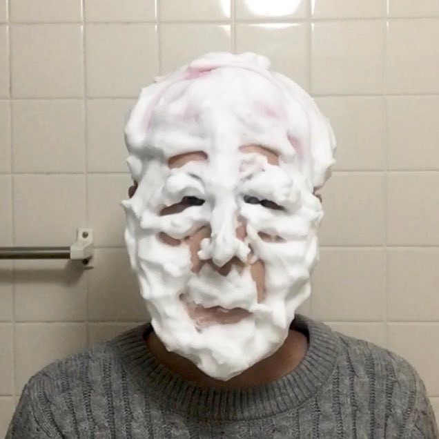 洗顔ものまねより、岸部一徳さん ※杉浦由梨さん提供