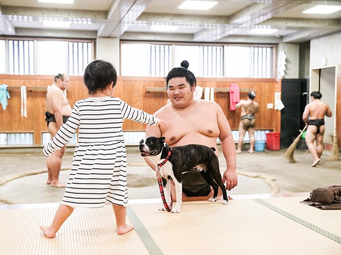 「銀ちゃんあっち行くよ」と呼びに来た親方の娘さんとも仲良し
