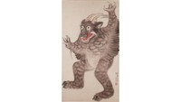 石田雪乕「牛鬼図」文化５年（1808）、根香寺蔵　特別公開（香川県立ミュージアム提供）