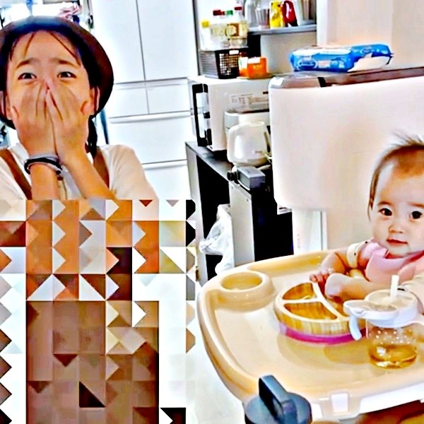 妹が「あい！」と初めてお返事。驚くお姉ちゃん（画像提供：はげちゃびん一族の日常さん）