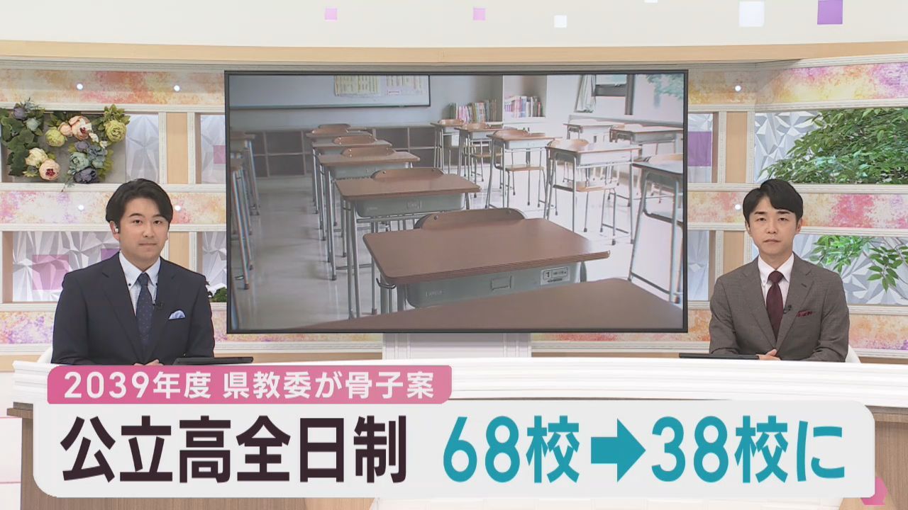 宮城県の公立高校　現在の６８校から３８校へ　２０３９年度までに再編する案