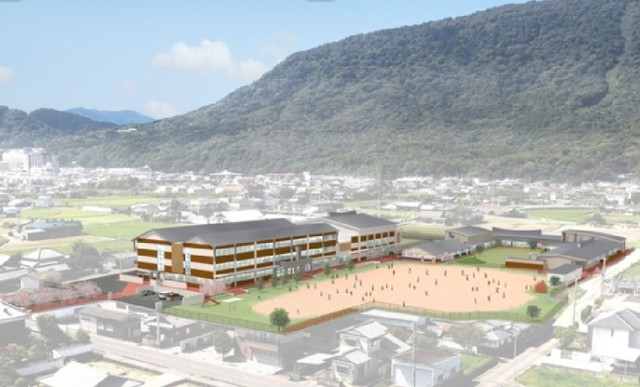 統合する小学校のイメージ図（琴平町HPから）
