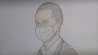 船橋受刑者　初公判の廷内イラスト　2023年