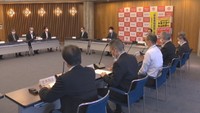 岡山県新型コロナウイルス感染症対策本部会議の様子　岡山県庁