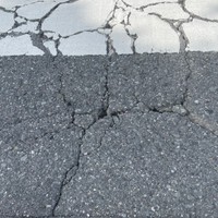 アスファルトのヒビを見て泣き出しちゃった！？（画像提供：ヘイヘイさん）