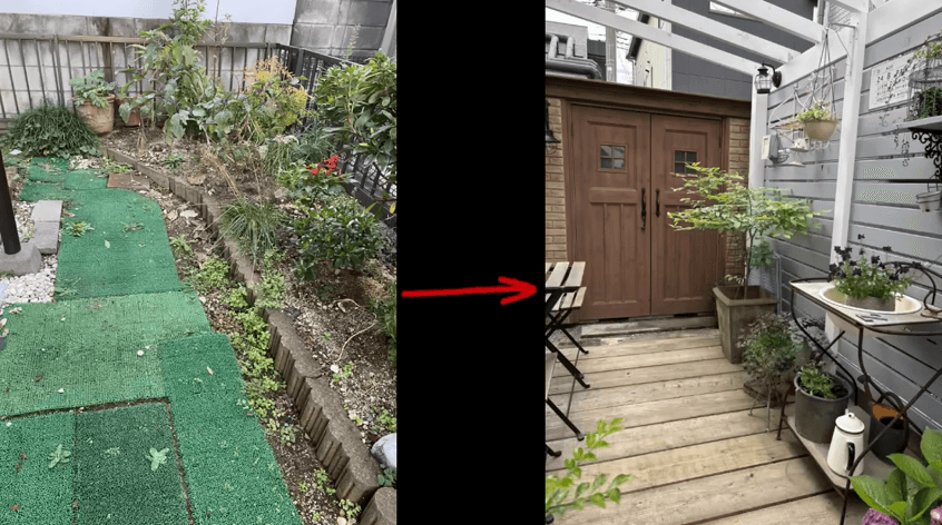 築40年中古物件のDIYビフォーアフター／akaneさん（@DIY-akane24）提供