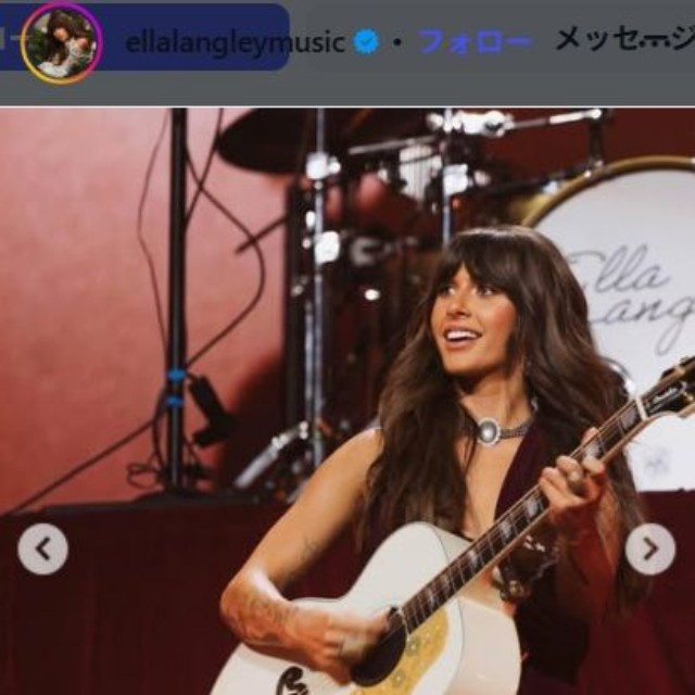 エラ・ラングレーのインスタグラム＠ellalangleymusicより