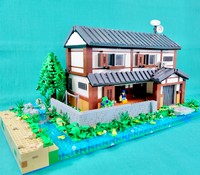 シリーズの原点となった2022年夏の作品「田舎の家」／はやうまさん（@hayauma_lego）提供