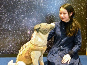 木彫りの動物たち、星空を見つめる　はしもとみお展