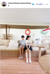 市川團十郎のインスタグラム@ebizoichikawa.ebizoichikawaより　インドネシア旅行中の新之助とぼたん