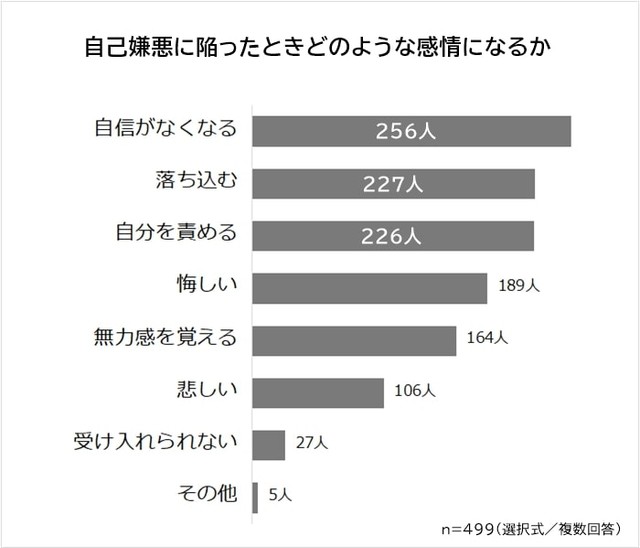 自己嫌悪に陥るとどのような感情になるか（提供画像）