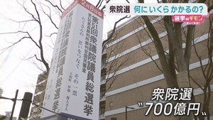 衆議院選挙　費用は７００億円程度　国民１人当たり５８３円負担の計算に