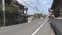 事故があった県道　浅口市鴨方町六条院西　6日