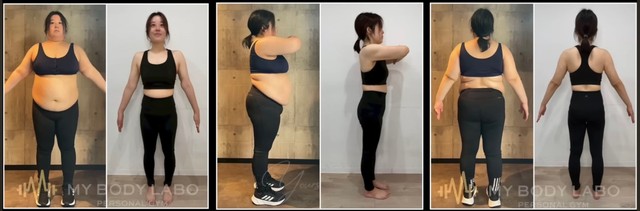 全身のビフォーアフター／「マツカワリュウドウBASSARIヘアチャンネル」（@ryudo_matsukawa）提供