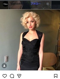 モンローになりきったアナ・デ・アルマス＝映画「ブロンド」のインスタグラム＠blondethefilmより