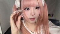 地雷系メイクを控えめに（萌乃ゆのさん提供）