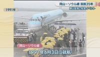 1991年6月3日に就航した岡山―ソウル線