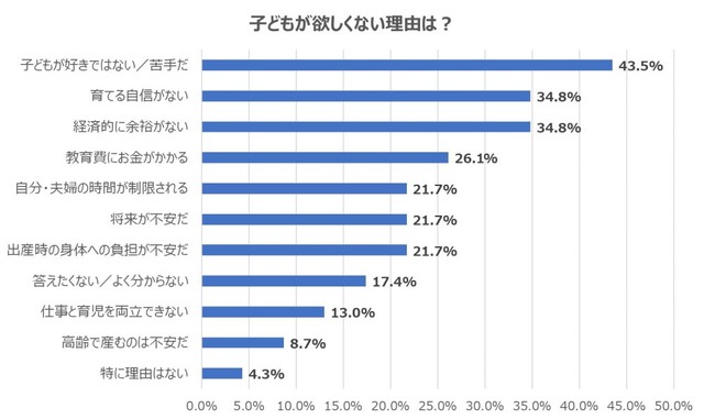 子どもが欲しくない理由（提供画像）