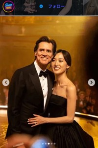 ジム・キャリーとミン・アー＝映画サイト「スクリーン・スリル」のインスタグラム＠screenthrillより