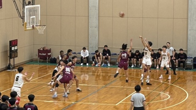 高校バスケ選手権　岡山県予選　男子決勝リーグ2日目　第2試合　商大付 対 理大付