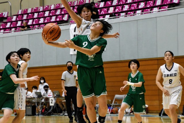 【女子決勝】日本航空―富士学苑（全国高校総体バスケ山梨県大会）