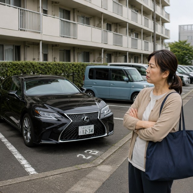 なんで市営住宅に高級車が？　※この画像はAdobe Fireflyで作成したイメージです