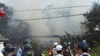 火事の現場　岡山市中区沢田　午前10時ごろ
