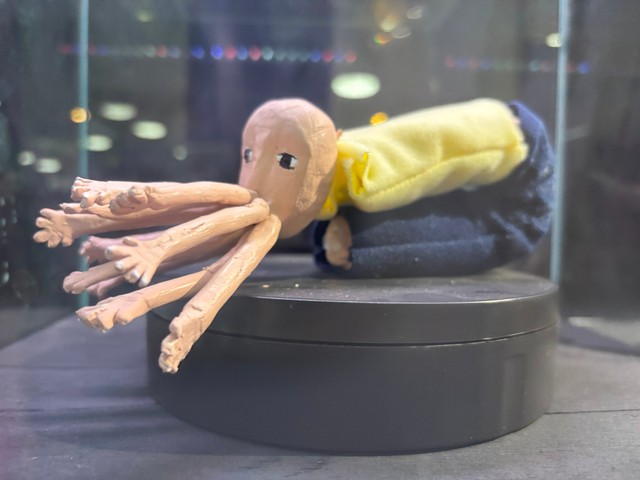 ホタルイカの体の構造を人間に置き換えると…（魚津水族館提供）