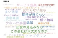 現職社員は、待遇面の不満・会社経営への不安が表出（提供画像）