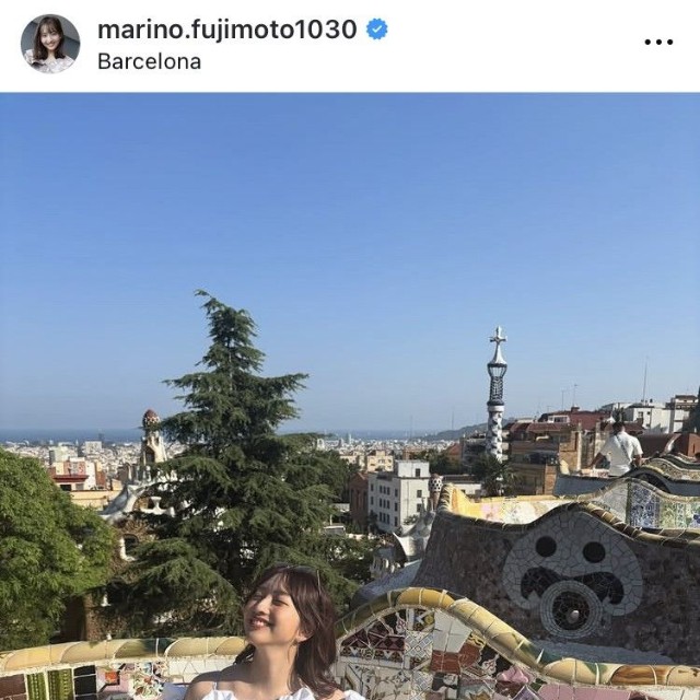 藤本万梨乃アナのインスタグラム＠marino.fujimoto1030より
