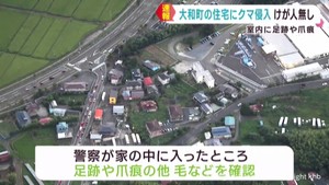 住宅にクマが侵入したとみられる跡　けが人は無し　宮城・大和町