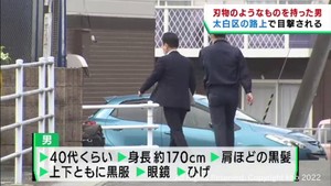 仙台・太白区で刃物のようなものを持った男の目撃情報　警察が付近を警戒
