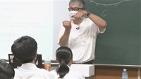 倉敷市の中学校で行われた出前授業