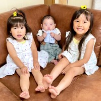 左から次女ちゃん、弟くん、長女ちゃん（提供：rare cheese babyさん）