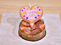 シャルくんの誕生日に用意した「本鮪と信州サーモンの鰹節ゼリー寄せ」（画像提供：しゃるどねこさん）