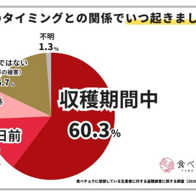 直近の被害は、収穫のタイミングとの関係でいつ起きたか（提供画像）