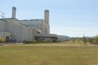 秋田犬が保護されたごみ処理施設