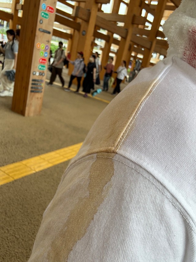 お気に入りのシャツについてしまった大きなシミ（じょーたくさん提供）
