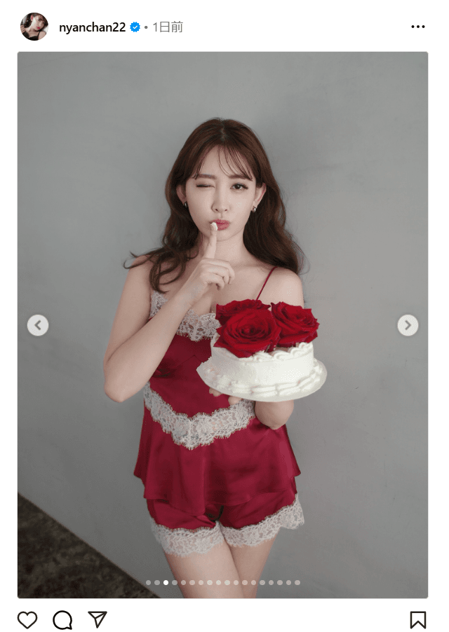 小嶋陽菜のインスタグラム（＠nyanchan22）より
