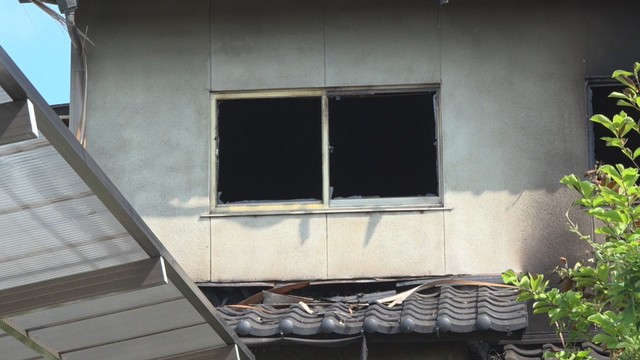 全焼した住宅　岡山県浅口市鴨方町六条院西