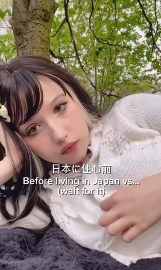 〈Before〉日本に住む前のアメリアさん。アイラインや長いまつ毛で目尻を引き上げ、目を横長に見せるメイクをしていた／アメリアさん（@am333li444）提供