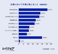 仕事において不満に感じること（提供画像）