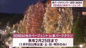 仙台・泉パークタウン　一足早く「光のページェント」