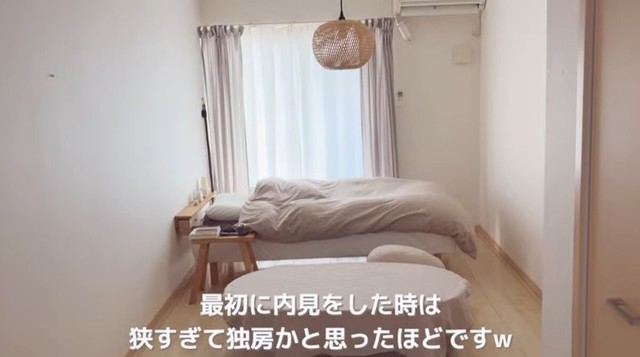 最初は「独房かと思った」リビングが今では居心地良い空間に／「無印のお部屋」ヒカリさん（@muji-room）提供