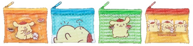 10月21日から「ポムポムプリン コラボファスナーポーチ付き つくローセット」740円～のファスナーポーチ（イメージ）