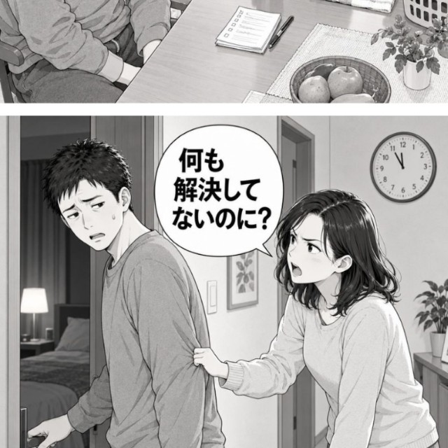 問い詰め続ける妻　1　※この画像はAIで作成した、イメージ画像です