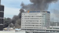 【速報】岡山市中心部で火事　通報「アーケードの辺りが燃えている」