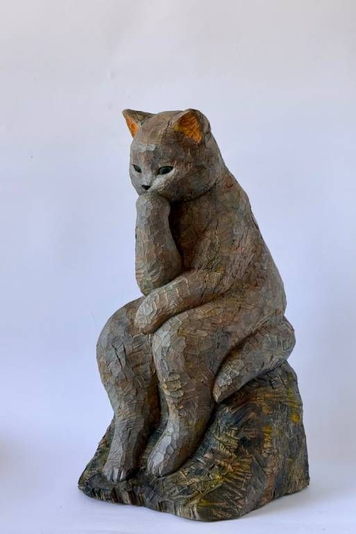 名画×猫”で話題の木彫り作家・花房さくらさん 「頭よりも心を優先して