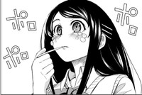 パフェを食べて涙を流す　(C)牧彰久/小学館