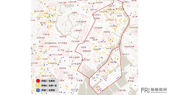 中央区の在庫推移（出典：福嶋総研）